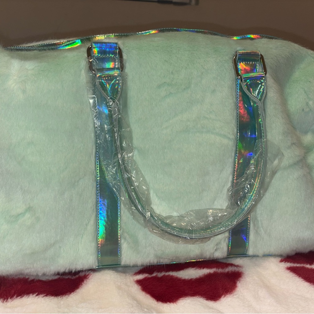 💚RARE💚 Large Sugar Thrillz Holographic Mint Green Weekender
